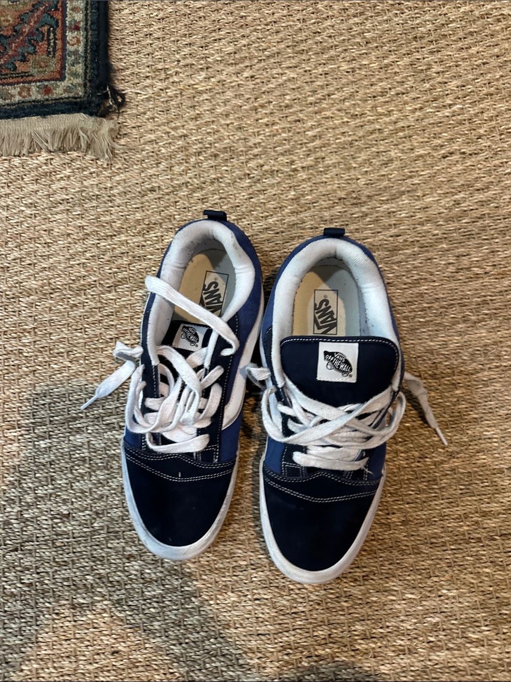 Vans Kids Navy and White Lace-Up Skate Sneakers